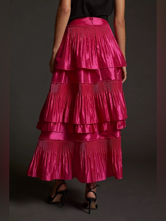 NWT Anthropologie Mare Mare Tiered Pintucked Pleated Maxi Skirt - Picture 4 of 14